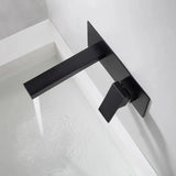 Obsidian Edge Wall Mixer Tap – Matte Black Brass Basin Faucet | Luxury Square Bathroom Mixer