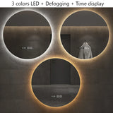 NovaHalo Radiance LED Bathroom Mirror – Round Anti-Fog Vanity Mirror with Dimmable 3-Tone Lighting