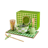 Matcha Harmony Ceramic Tea Set – Japanese-Inspired Matcha Bowl & Whisk Kit | Lattice Design | Tea Set for Up to 4 People
