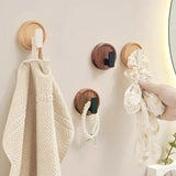 Noiréa Walnut Wall Hook – Drill-Free Wooden Coat & Key Hook | Modern Minimalist Home Organiser