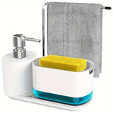 Velora Sync Sink Organiser – 5-in-1 Soap Dispenser & Kitchen Cleaning Station with Sponge Holder