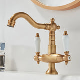 ForgeFlow Industrial Black ForgeFlow Industrial Basin Mixer – Matte Black Brass Bathroom Faucet | Dual-Handle Vanity Sink Taprass Bathroom Faucet – Matte Black Dual-Handle Vanity Sink Mixer