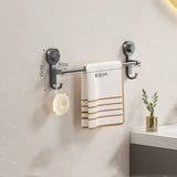 GripLine No-Drill Towel Rail – Matte Black Suction Bathroom & Kitchen Holder for Towels & Accessories