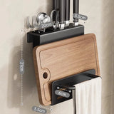 BladeNest Kitchen Organiser – Wall-Mounted Knife & Cutting Board Holder | Stainless Steel Storage Rack