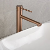 Roséline Tower Basin Mixer Tap – Brushed Rose Gold Bathroom Faucet | Tall Single Lever Vessel Sink Tap