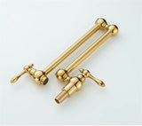 Aurelius Wall Pot Filler Tap – Brushed Gold Folding Kitchen Faucet | Luxury Brass Stove Filler