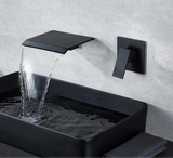 Waterval Wastafelkraan – Dubbele Handvatten | Chroom & Mat Zwart | 2-Gats Wand- of Tafelmontage