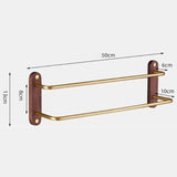 DualLux Double Towel Rail – Brushed Aluminium Bathroom Towel Holder | Modern Wall-Mounted Storage with Hook