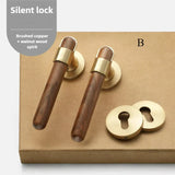 Ardenvale Walnut Door Handle Set – Quiet Interior Lock System | Vintage Wooden Lever Door Hardware