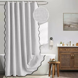Velouré Scalloped Shower Curtain – Waterproof Luxury Bathroom Curtain | Elegant Wave Edge Design