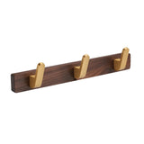 Novalith WalnutHook 3-Hook Wall-Mounted Rack – Premium Wood & Zinc Alloy Towel and Coat Organiser | Modern Minimalist Bathroom & Home Storage Hooks