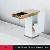 CascadeFlow LuxePlate Waterfall Bathroom Faucet – 2-Hole Single Handle Sink Mixer with Deck Plate & Supply Lines
