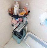 NoirVault Adhesive Shower Shelf Set – Drill-Free Bathroom Storage Organiser | Waterproof Wall Caddy System