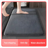 AquaVelours Super Absorbent Bath Mat – Ultra-Soft Coral Velvet, Non-Slip & Quick-Dry Comfort Rug