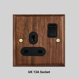 Maison Voltier Walnut Toggle Switch – Vintage Brass Wall Switch with USB Option | Luxury Retro Electrical Hardware