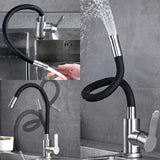 NoirFlex Kitchen Mixer Tap – Black Stainless Steel Faucet | Flexible Dual-Spray Hot & Cold Sink Mixer