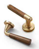 Ardenvale Walnut Door Handle Set – Quiet Interior Lock System | Vintage Wooden Lever Door Hardware