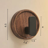 Noiréa Walnut Wall Hook – Drill-Free Wooden Coat & Key Hook | Modern Minimalist Home Organiser