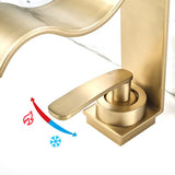 Aurelio Cascade Basin Mixer – Gold Waterfall Bathroom Faucet | Luxury Single Lever Sink Tap