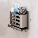 AeroSlim Bathroom Storage Shelf – Drill-Free Aluminium Organiser | Toothbrush & Razor Wall Holder