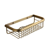 Kensington Vale Brass Corner Shelf – Antique Bronze Bathroom Basket | Luxury Vintage Shower Storage