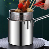 KuroKrisp Japanese Fry Pot – 304 Stainless Steel Tempura Pan Set | Oil-Saving Deep Fry Cooker