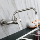 FlexiArc Wall Kitchen Mixer Tap – Stainless Steel 360° Swivel Faucet | Flexible Hot & Cold Sink Tap