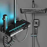 Lumispa ThermoFusion LED Shower System – Luxury Rainfall Shower Panel with Digital Temperature Display & Bath Mixer