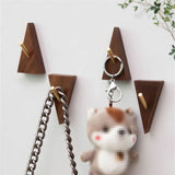 Aurivane Geometric Wall Hook – Solid Wood & Brass Hanging Hook | Modern Minimalist Key & Coat Holder