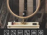NovaHalo Radiance LED Bathroom Mirror – Round Anti-Fog Vanity Mirror with Dimmable 3-Tone Lighting