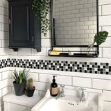 Miravelle Mosaic Trim Panels – Waterproof Peel & Stick Wall Décor | Flexible Kitchen & Bathroom Backsplash Strips