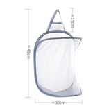 Eloria FlexiStore Foldable Hanging Laundry Basket – Breathable Cotton Mesh Clothes Organiser | Space-Saving Door & Wall-Mounted Laundry Storage Bag