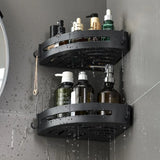 NoirVault Adhesive Shower Shelf Set – Drill-Free Bathroom Storage Organiser | Waterproof Wall Caddy System