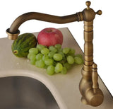 BronzoClassica HeritageFlow Mixer – Vintage Antique Brass Faucet | 360° Swivel Kitchen & Bathroom Tap