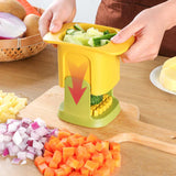 SliceForge Press Chopper – Multi-Blade Vegetable & Chip Cutter | Manual Kitchen Prep Tool