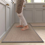 TerraWeave Kitchen Runner Rug – Washable Non-Slip Floor Runner | Faux Sisal Modern Design