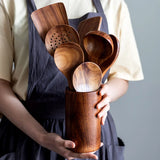 HearthCraft Wooden Utensil Collection – Luxury Cooking Tool Set with Wooden Storage Holder | Eco-Friendly Kitchen Essentials