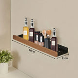 Velmora CulinaWood Wall Shelf – No-Drill Kitchen Storage Organiser for Spices, Cutting Boards & Utensils | Modern Wood-Effect Metal Rack