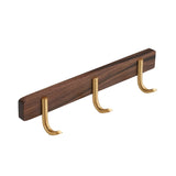 Novalith WalnutHook 3-Hook Wall-Mounted Rack – Premium Wood & Zinc Alloy Towel and Coat Organiser | Modern Minimalist Bathroom & Home Storage Hooks