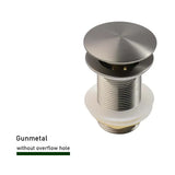 Vellora Brass Click-Clack Basin Waste – Solid Brass Pop-Up Sink Drain | Universal Bathroom Plug with Overflow Option