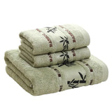 WinterLuxe Embroidered Cotton Towel Set – 3-Piece Jacquard Bathroom Collection | Soft Absorbent Luxury Towels