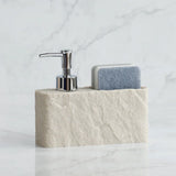 Velora Stone Soap Station – 2-in-1 Soap Dispenser & Sponge Holder for Kitchen & Bathroom Sinks