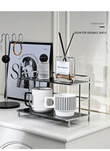 Loftmere 2-Tier Storage Stand – Modern Metal Organiser Rack | Minimalist Countertop Storage Shelf