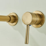 Auricelle Wall Basin Mixer Tap – Brushed Gold Concealed Bathroom Faucet | 360° Swivel Spout & Modern Brass Design