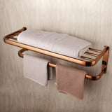 RoseVale Luxury Bathroom Hardware Set – Rose Gold Solid Brass 5-Piece Wall-Mounted Accessory Collection