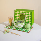 Matcha Harmony Ceramic Tea Set – Japanese-Inspired Matcha Bowl & Whisk Kit | Lattice Design | Tea Set for Up to 4 People