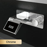 Wastafelkraan met LED Licht – Wandmontage | 2 Gaten | Warm & Koud Water | Messing
