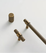 Belmont Knurled Brass T-Bar Handle – Art Deco Industrial Cabinet Pull | Vintage Luxury Furniture Hardware