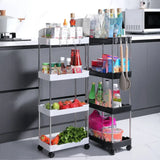 GlideNest Slim Rolling Storage Cart – Ultra-Narrow 4-Tier Organiser for Bathroom, Kitchen & Utility Spaces