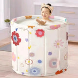 AquaSoak Foldable Adult Bath Tub – 70 cm Insulated Portable PVC Bath | Hot & Cold Water Use | Space-Saving Full-Body Tub